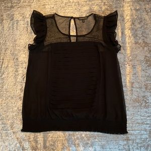 Express flutter sleeve smocked blouse